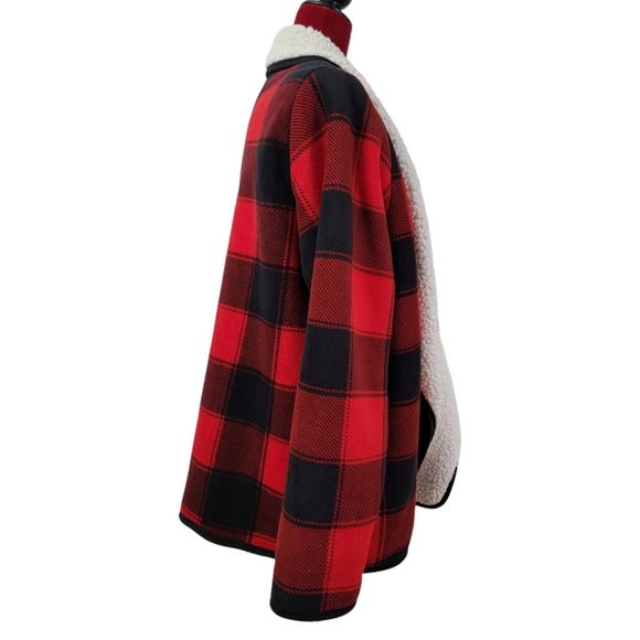 Sonoma Buffalo plaid open jacket with sherpa lining size XL - Picture 3 of 7